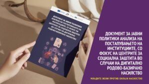 Read more about the article Документ за јавни политики: Анализа на постапувањето на институциите, со фокус на центрите за социјална заштита во случаи на дигитално родово-базирано насилство